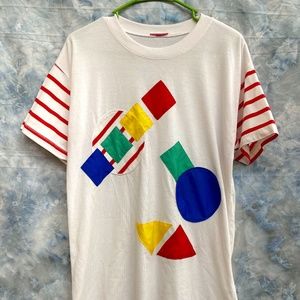 VTG Tee Art Deco Applique NO SIZE FLAWS